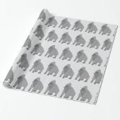 Graues Gorilla-Design Hintergrund in beliebiger Fa Geschenkpapier (Ungerollt)