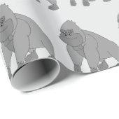 Graues Gorilla-Design Hintergrund in beliebiger Fa Geschenkpapier (Rolleneckpunkt)