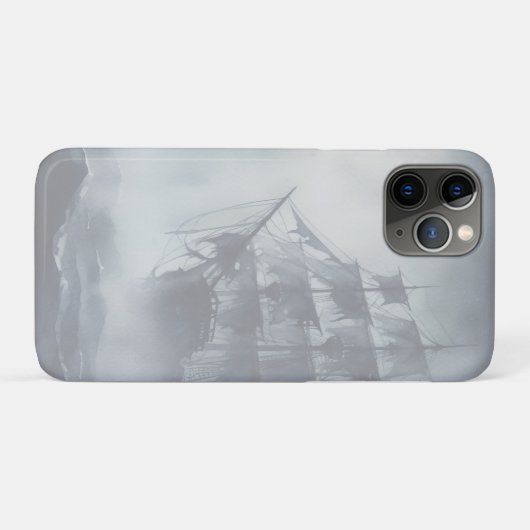 Graues, graues Fog Pirate Schiff 2 Case-Mate iPhone Hülle (Rückseite (Horizontal))