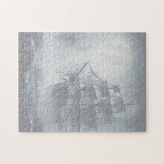 Graues, graues Fog Pirate Schiff 2 Puzzle (Horizontal)