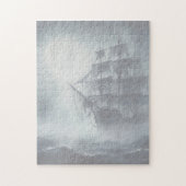 Graues, graues Fog Pirate Schiff 2 Puzzle (Vertikal)
