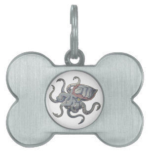 Graues/graues mythisches Cartoon Kraken Monster Tiermarke