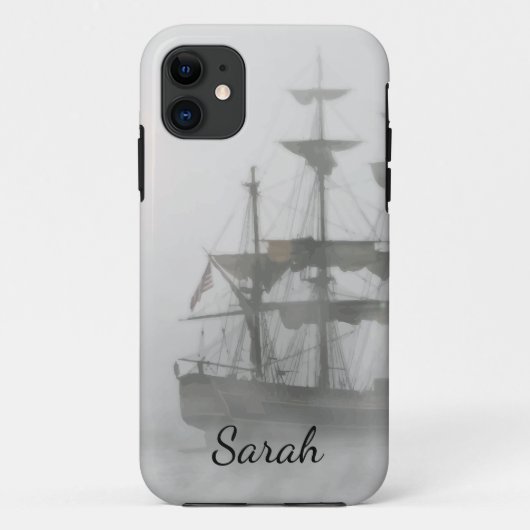 Graues, graues Nebel Piratenschiff mit Namen Case-Mate iPhone Hülle (Rückseite)