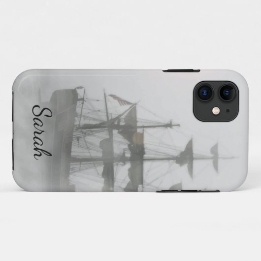 Graues, graues Nebel Piratenschiff mit Namen Case-Mate iPhone Hülle (Rückseite (Horizontal))