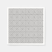 Graues griechisches Schlüsselmuster Serviette (Vorderseite)