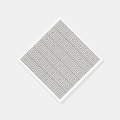 Graues griechisches Schlüsselmuster Serviette (Ecke)