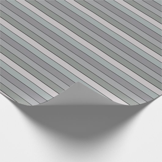 Graues Grün mit schwarzen Streifen auf Aquarellpap Geschenkpapier (Ecke)