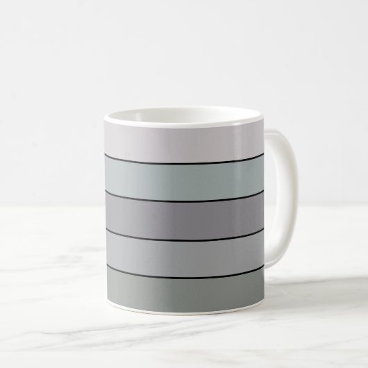 Graues Grün mit schwarzen Streifen auf Aquarellpap Kaffeetasse (VorderseiteRechts)