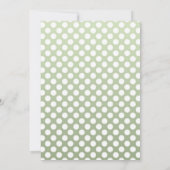 Graues Grün und Weiß Polka Dot Muster Einladung (Rückseite)