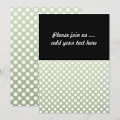 Graues Grün und Weiß Polka Dot Muster Einladung (Vorne/Hinten)