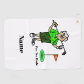 Graues Haar Männlich Par-T-Shirt Typ Golf Handtuch (Horizontal)