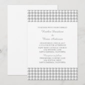 Graues Hahnentrittmuster Wedding Invite Einladung (Vorne/Hinten)