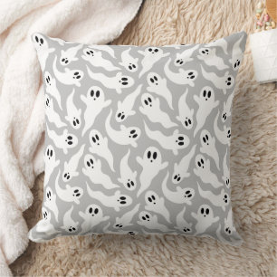 Graues Halloween-Dekor mit Geistermuster Kissen
