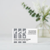 Graues Handyman Tools Panel Gebäude Visitenkarte (Stehend Vorderseite)