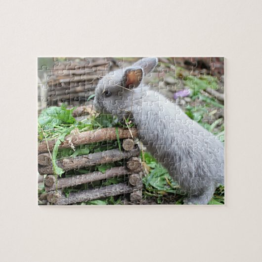 graues Häschen Osterhase 5 Puzzle (Horizontal)