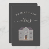 Graues Haus Personalisiert neue Anschrift Ankündig (Vorne/Hinten)