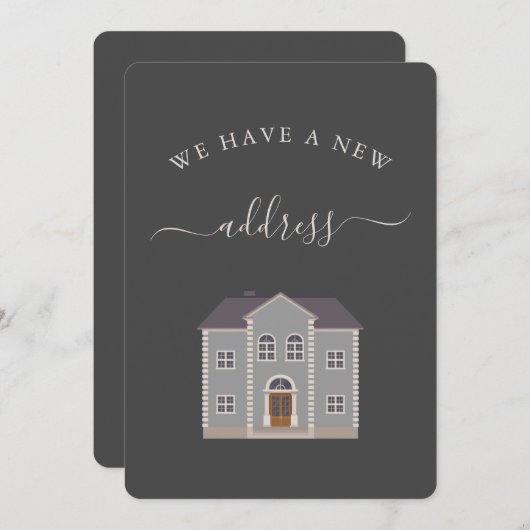 Graues Haus Personalisiert neue Anschrift Ankündig (Vorne/Hinten)