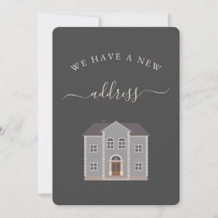 Graues Haus Personalisiert neue Anschrift Ankündig