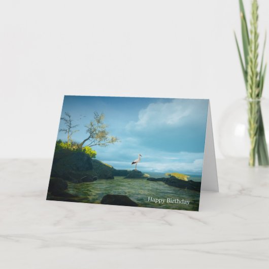 Graues Heron-Bild für Geburtstagskarte Karte (Vorderseite)