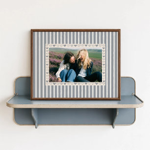 Graues Herz-Foto-Poster - Individuelles Geschenk Poster