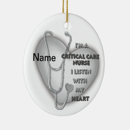 Graues Herz - Kritische Pflegekraft Keramik Ornament (Rechts)