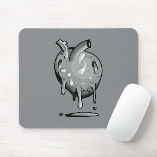 graues Herz Mousepad (Mit Mouse)