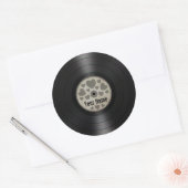 Graues Herz Personalisiert Vinyl Record Album Runder Aufkleber (Umschlag)