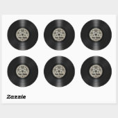 Graues Herz Personalisiert Vinyl Record Album Runder Aufkleber (Blatt)