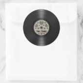 Graues Herz Personalisiert Vinyl Record Album Runder Aufkleber (Tasche)
