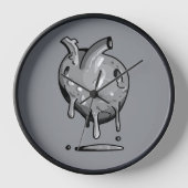 graues Herz Uhr (Vorderseite)