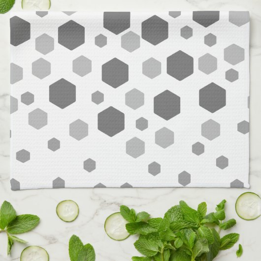 Graues Hexagon-Muster Handtuch (Gefaltet)