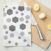 Graues Hexagon-Muster Handtuch (Viertel Falte)