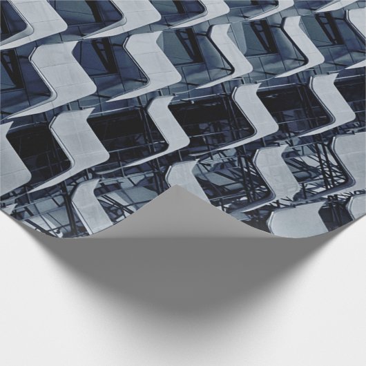 Graues Hochhaus-Gebäude Geschenkpapier (Ecke)