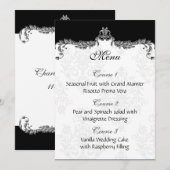 Graues Hochzeitsmenü Menükarte (Vorne/Hinten)