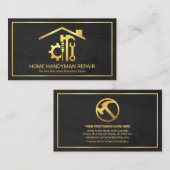 Graues Holz Gold Handyman Tools Visitenkarte (Vorne/Hinten)