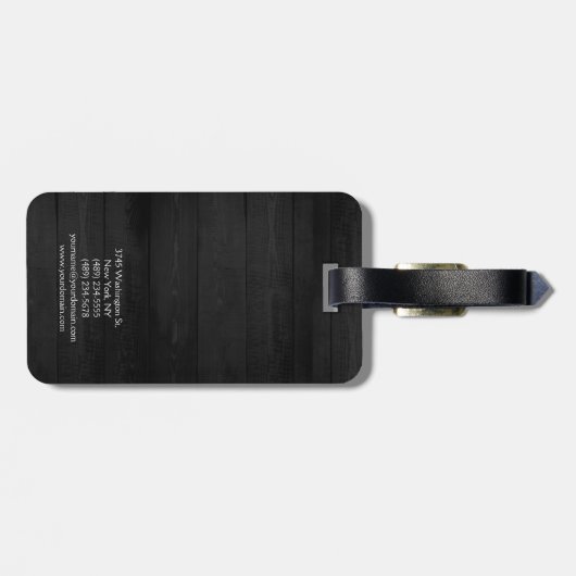 Graues Holz im Hintergrund Elegant Gepäckanhänger (Rückseite horizontal)