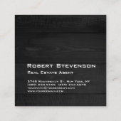 Graues Holz Modernes, Minimalistisches Schlichtes Quadratische Visitenkarte (Rückseite)