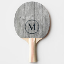 Graues Holz-Monogramm Tischtennis Schläger