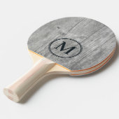 Graues Holz-Monogramm Tischtennis Schläger (Vorderseite)