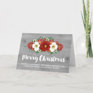 Graues Holz Rotes Weihnachten Bruder und Schwägeri
