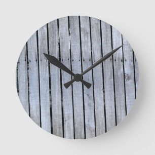 Graues Holz Runde Wanduhr
