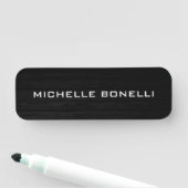 Graues Holzdesign Hintergrund Schlicht Legible Mod Namensschild (Beispiel)