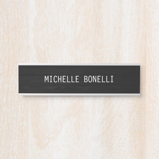 Graues Holzdesign Hintergrund Schlicht Legible Mod Türschild (Vorderseite )