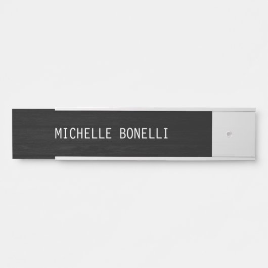 Graues Holzdesign Hintergrund Schlicht Legible Mod Türschild (Vorderseite )