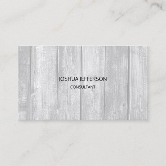 Graues Holzdesign Modernes, Schlichtes, Minimalist Visitenkarte (Vorderseite)