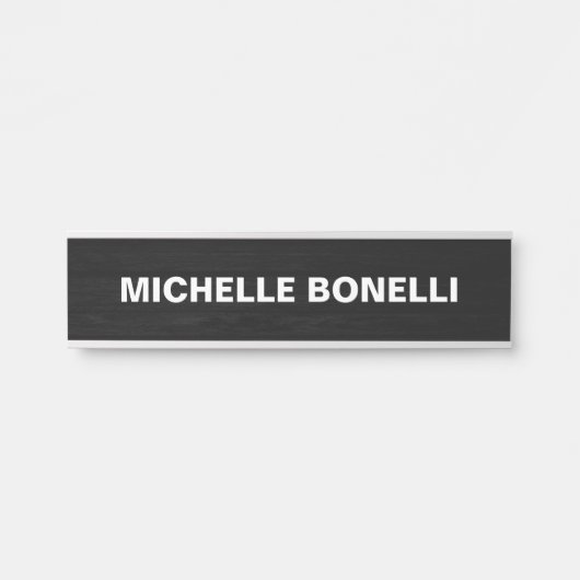 Graues Holzdesign Schlichter, leichter, feiner Tex Türschild (Vorderseite )