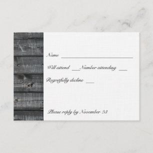 Graues hölzernes uAwg des weißen Baums RSVP Karte