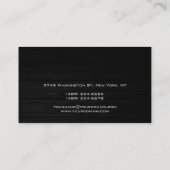 Graues Holzmuster orangefarbene, trendige Visitenk Visitenkarte (Rückseite)