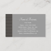 Graues Houndstooth-Monogramm Visitenkarte (Rückseite)