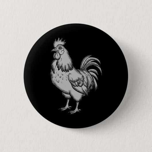 Graues Huhn, Wasserhahn, Hahn  Button (Vorderseite)
